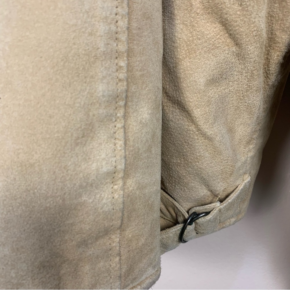 Wilson’s VTG 90s y2k Cropped Suede Leather Faux Fur Lined Jacket Tan - Picture 8 of 16